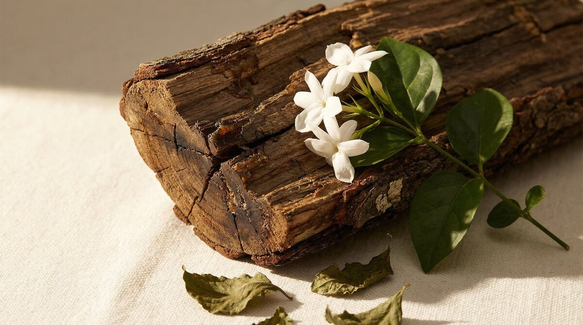Heart notes: Guaiac Wood, Jasmine, Patchouli