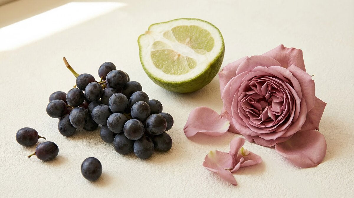 Top notes: Black Grapes, Bergamot, Rose