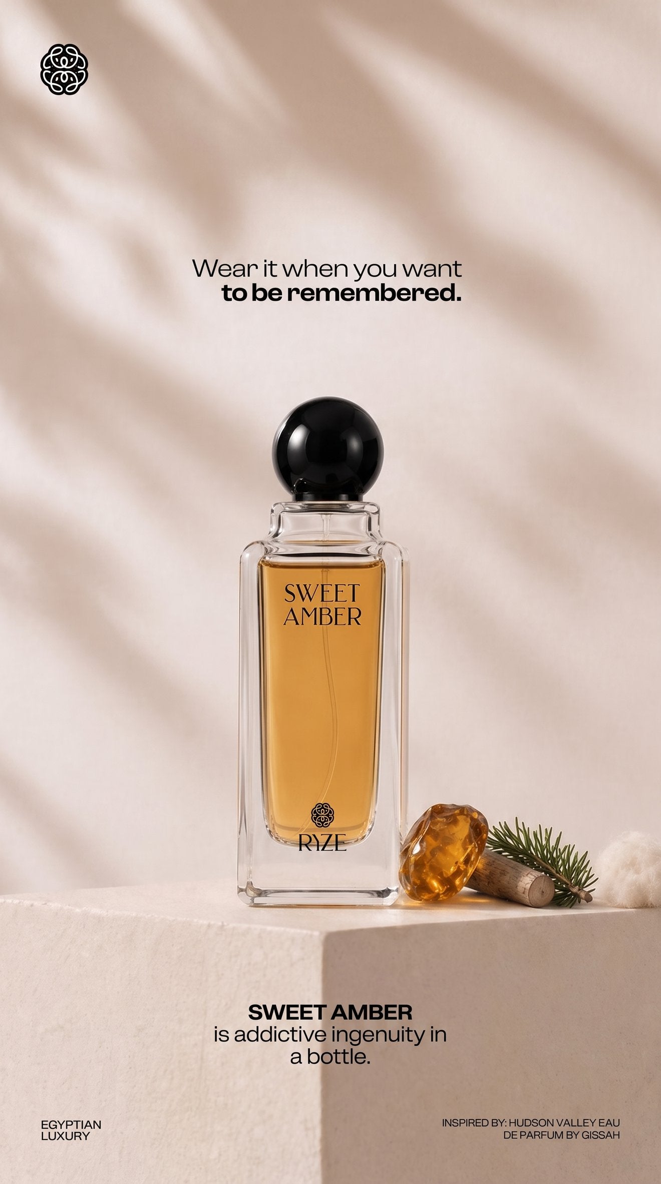 Sweet Amber eau de parfum, wear it when you want to be remembered